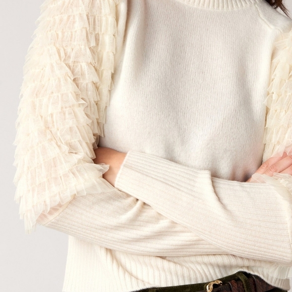 SEA NEW YORK Novia Princess Wool Sweater Size XS Cream - Picture 3 of 10